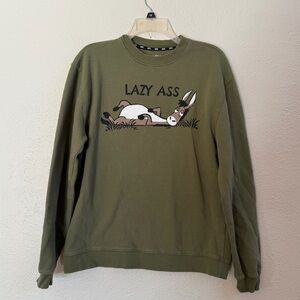 Lazy One olive green printed sweatshirts